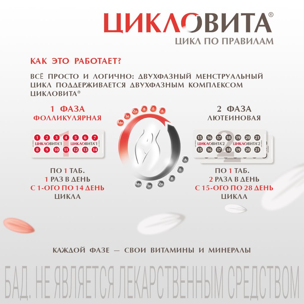 Цикловита, 850 мг, таблетки, покрытые оболочкой, в комплекте, 42 шт.