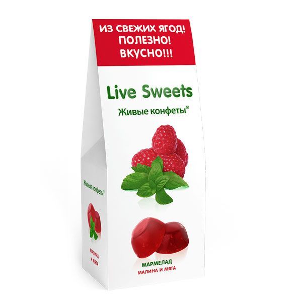 фото упаковки Live Sweets Мармелад желейный Малина и мята