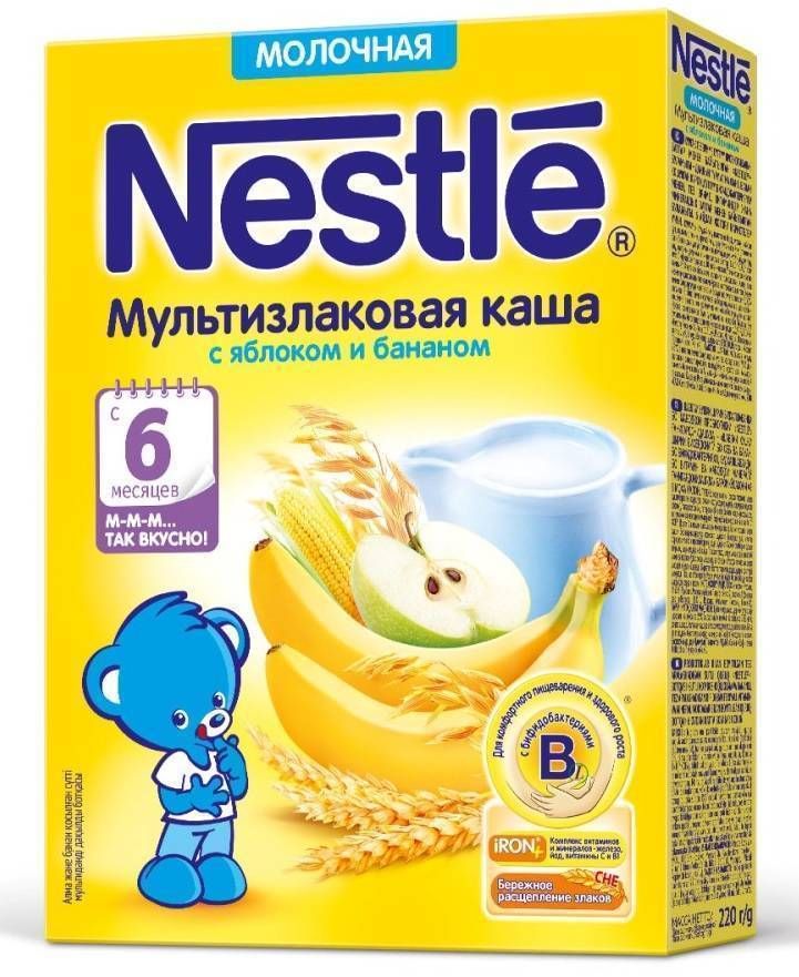 фото упаковки Nestle Каша молочная мультизлаковая яблоко банан