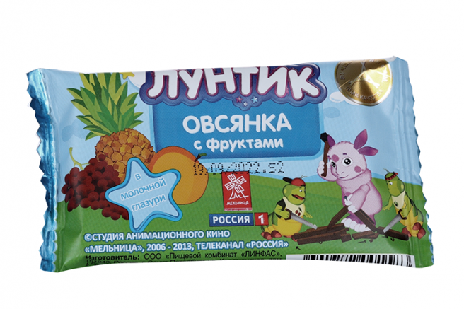 фото упаковки Виталад Лунтик батончик-мюсли Овсянка с фруктами