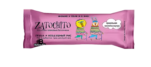 фото упаковки Заточито Фруктово-злаковый батончик Груша с воздушным рисом