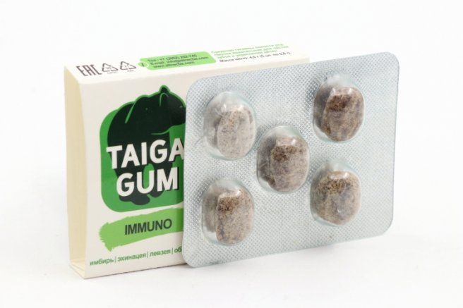фото упаковки Taiga Gum Смолка жевательная Иммуно