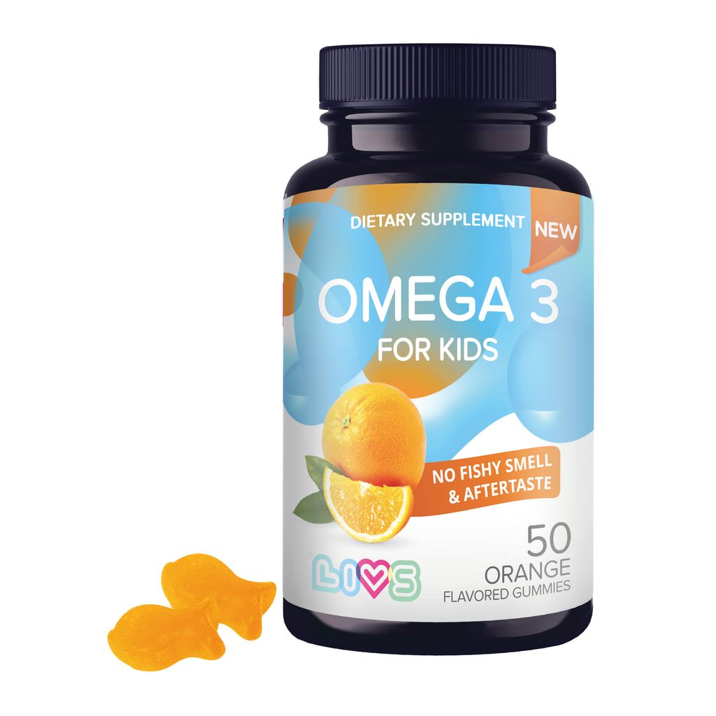 LIVS Омега-3 для детей с 3 лет, пастилки жевательные, со вкусом апельсина, 50 шт.