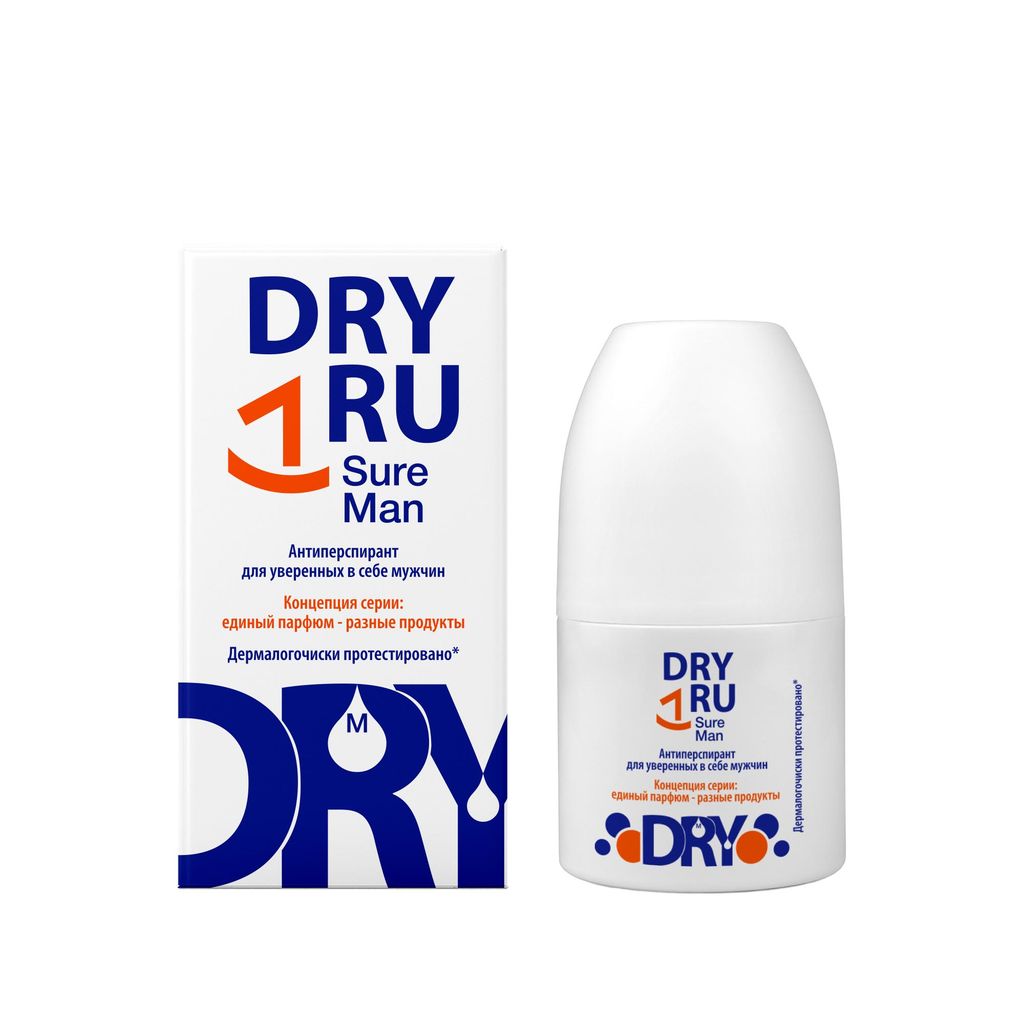 фото упаковки Dry Ru Sure Man Антиперспирант для уверенных в себе мужчин