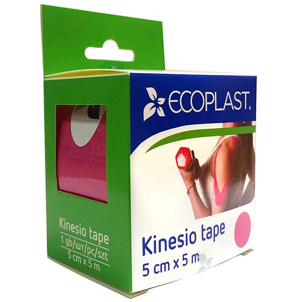 Ecoplast Кинезиотейп, 5х500см, розовый, 1 шт.