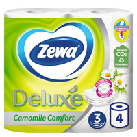 фото упаковки Zewa Delux Туалетная бумага трехслойная ромашка
