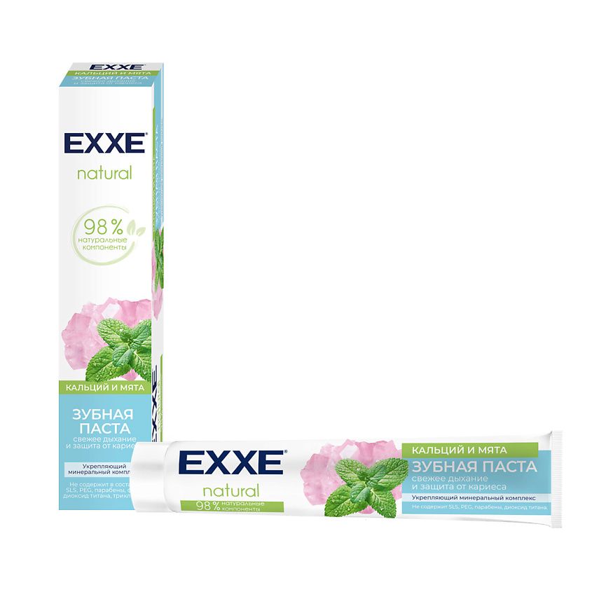 фото упаковки Exxe natural Зубная паста Кальций и мята