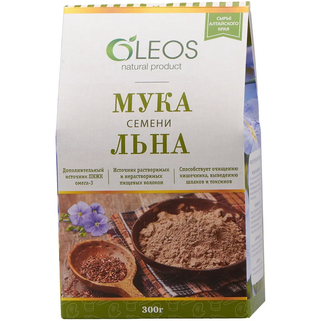 фото упаковки Oleos мука семени льна