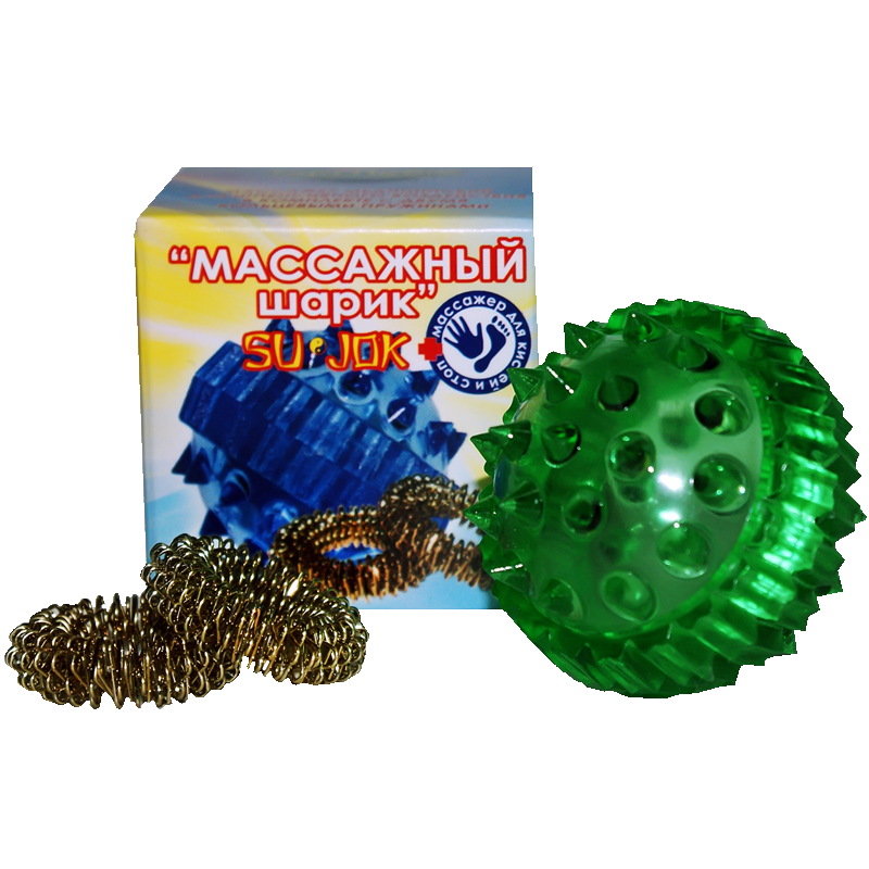 фото упаковки Массажный шарик с двумя кольцевыми пружинами Су-Джок
