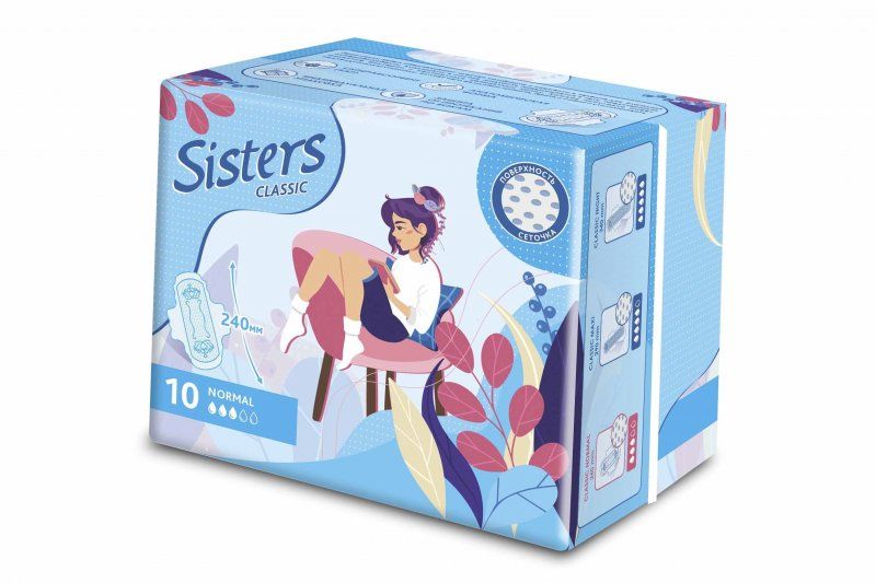 фото упаковки Sisters Classic Normal прокладки женские гигиенические