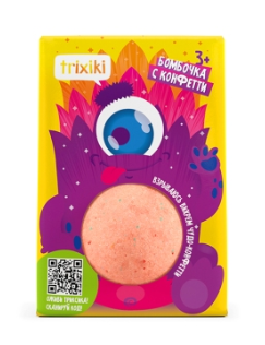 фото упаковки Trixiki бомбочка для ванны с конфетти оранжевая