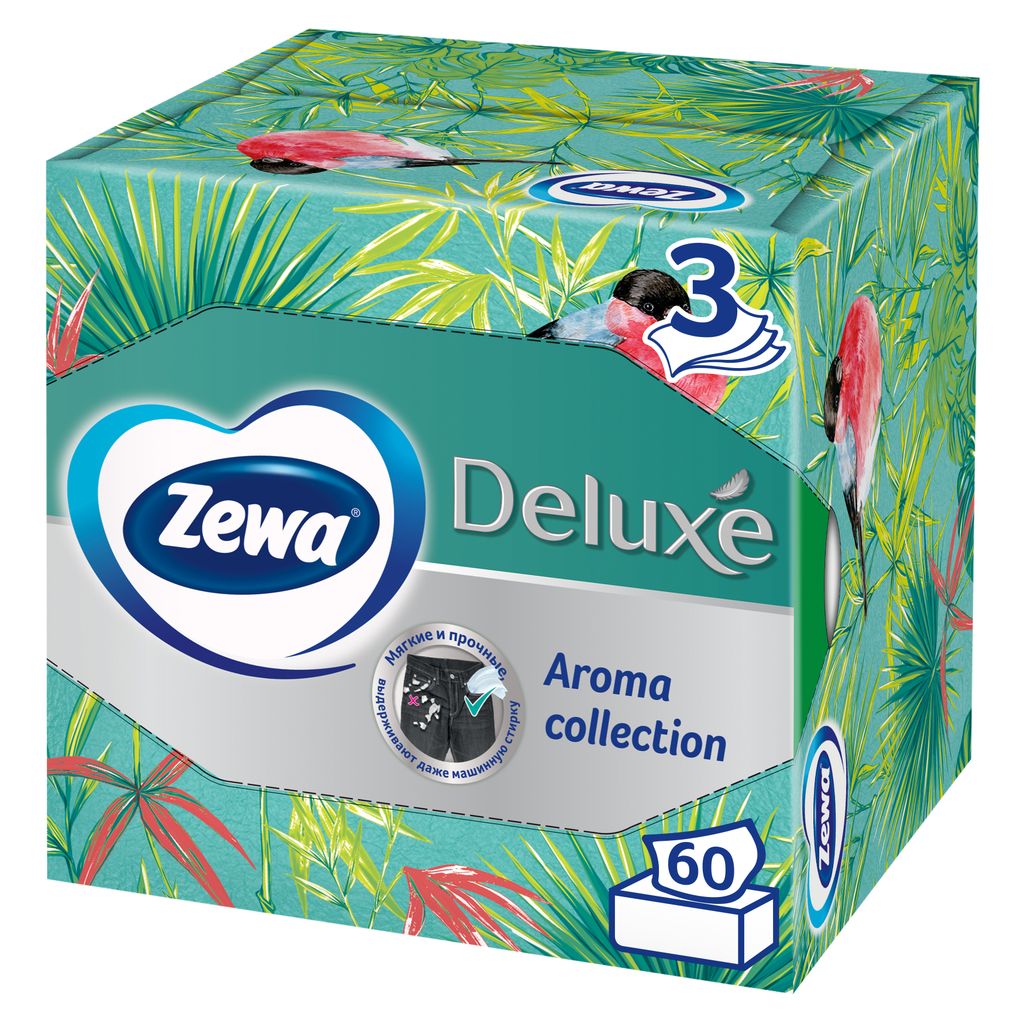 фото упаковки Zewa Deluxe Арома Коллекция салфетки бумажные