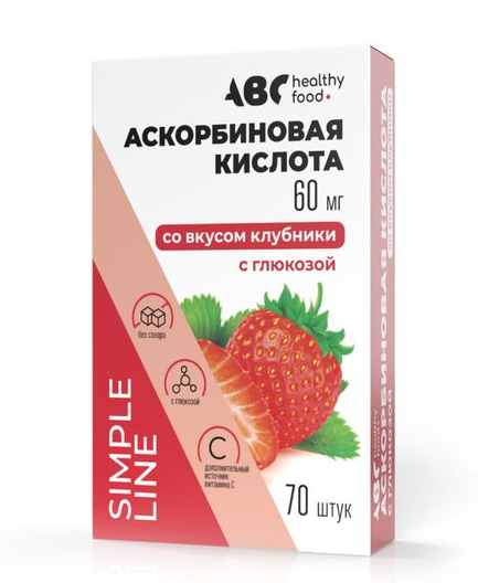 фото упаковки Abc Healthy Food Аскорбинка Форте с глюкозой
