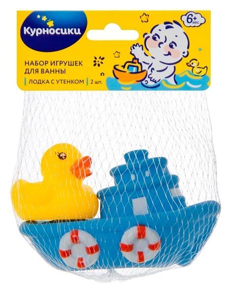 фото упаковки Курносики игрушка для ванной Лодка с утенком