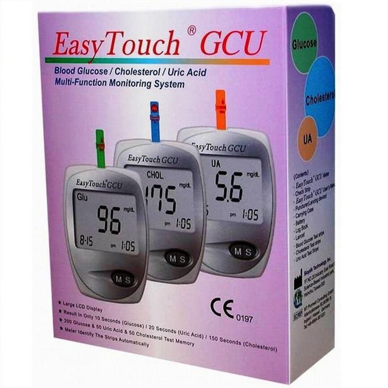 фото упаковки EasyTouch GCU анализатор крови Глюкоза Холестерин Мочевая кислота