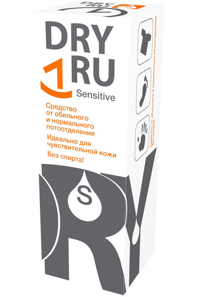 фото упаковки Dry Ru Sensitive средство от обильного и нормального потоотделения