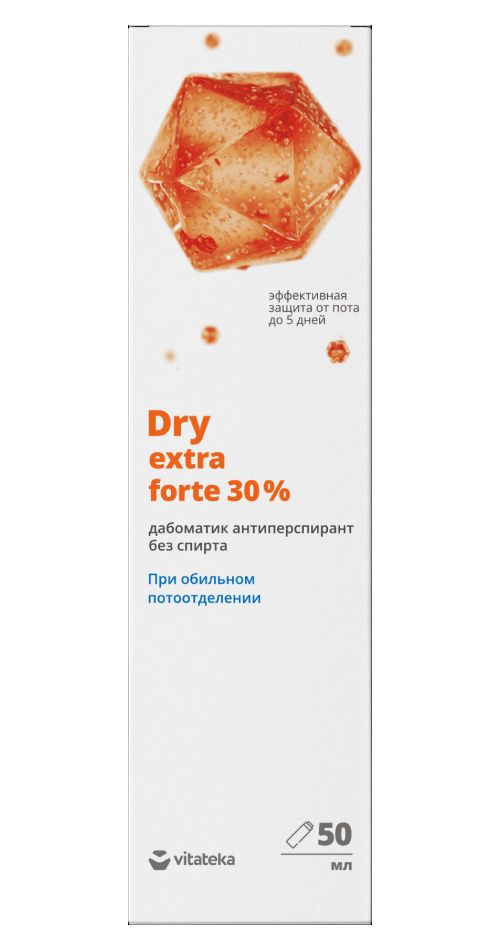 фото упаковки Витатека Dry Extra Forte дабоматик антиперспирант без спирта 30%