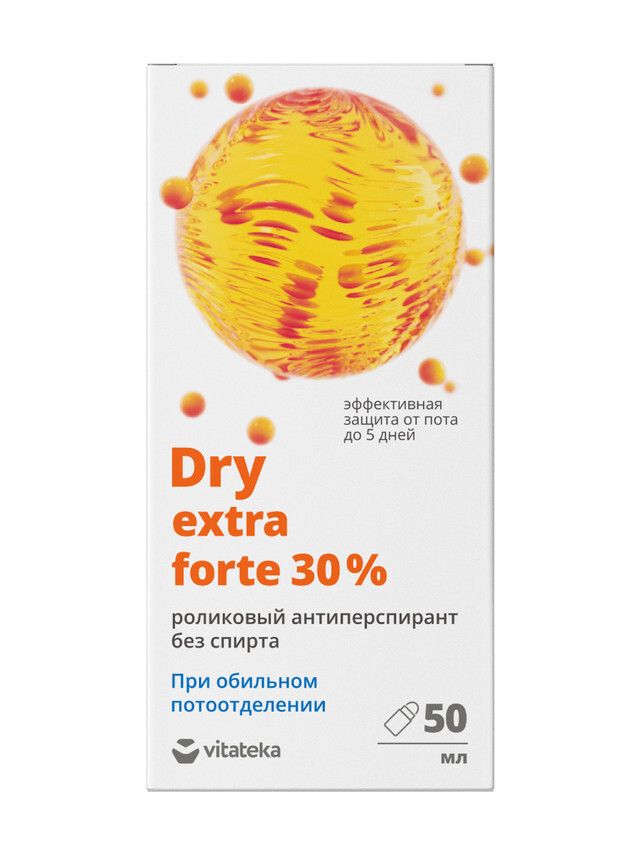 фото упаковки Витатека Dry Extra Forte роликовый антиперспирант без спирта 30%