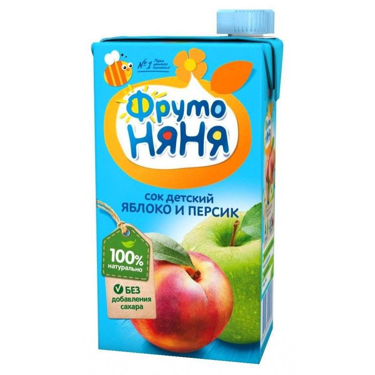 фото упаковки Фрутоняня сок неосветленный Яблоко и персик