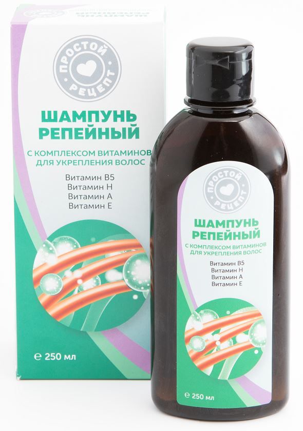 фото упаковки Простой рецепт Шампунь для укрепления волос репейный