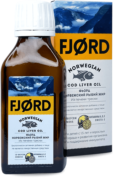 фото упаковки Fjord норвежский рыбий жир из печени трески