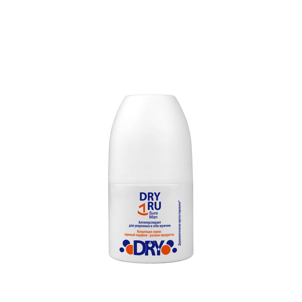 Dry Ru Sure Man Антиперспирант для уверенных в себе мужчин, антиперспирант ролик, 50 мл, 1 шт.