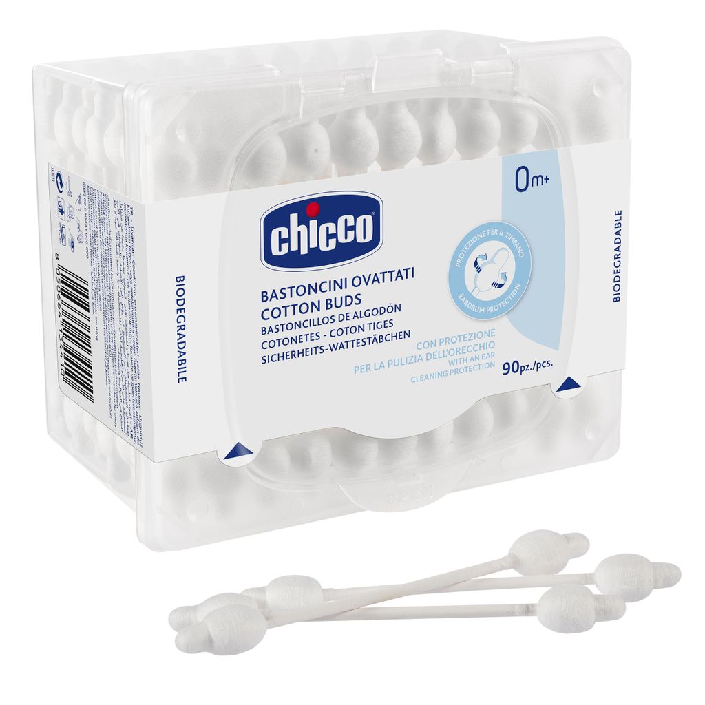 фото упаковки Chicco ватные палочки с ограничителем