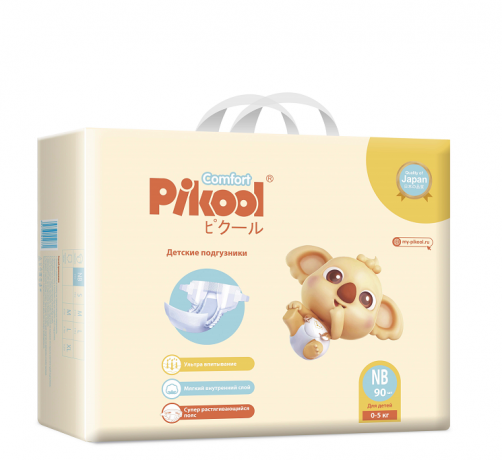 Pikool Comfort Подгузники детские, р. NB, 0-5 кг, 90 шт.