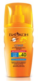 Биокон Солнце Спрей для безопасного загара SPF40, SPF 40, спрей, 160 мл, 1 шт.