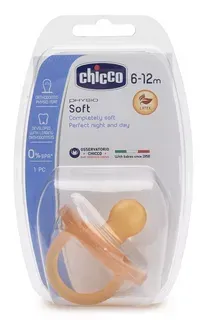 Chicco Physio Soft Пустышка латексная ортодонтическая 6-12 мес