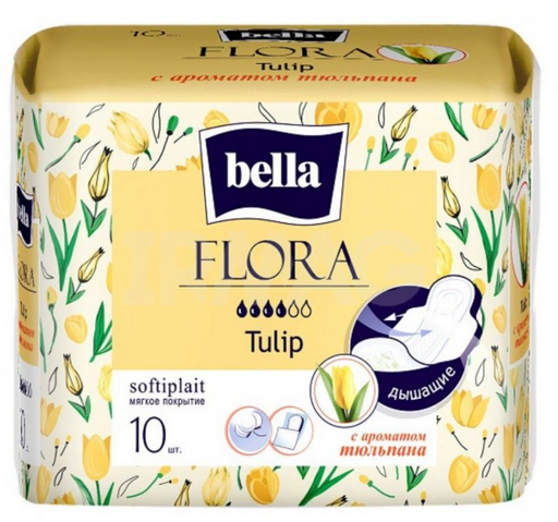 Bella flora прокладки, 4 капли, с ароматом тюльпана, 10 шт.