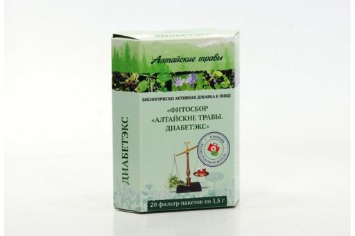 Алтайские травы Диабетэкс фитосбор, фиточай, 1.5 г, 20 шт.