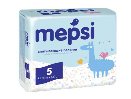 Mepsi Пеленки детские впитывающие, 60х60 см, 5 шт.