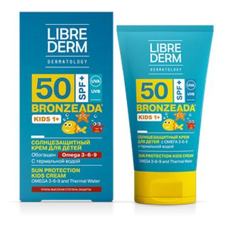 Librederm Bronzeada детский солнцезащитный крем SPF50+, крем, 150 мл, 1 шт.