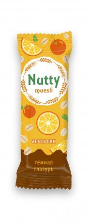 Nutty Батончик мюсли Апельсин Темная глазурь, 50 г, 1 шт.