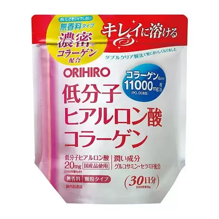 Orihiro Коллаген с гиалуроновой кислотой, порошок, 180 г, 1 шт.