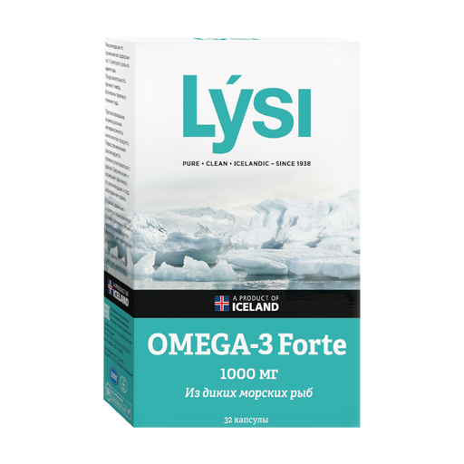 Lysi Омега-3 Форте, 1000 мг, капсулы, 32 шт.