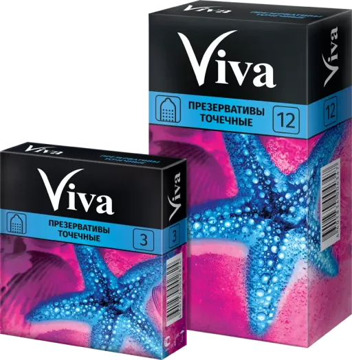 Презервативы Viva, презерватив, точечный, 12 шт.