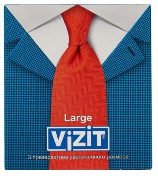 Презервативы Vizit Large, презерватив, увеличенного размера, 3 шт.
