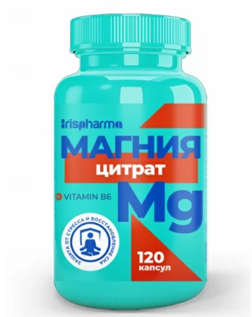 Irispharma Магния цитрат с витамином В6, капсулы, 120 шт.