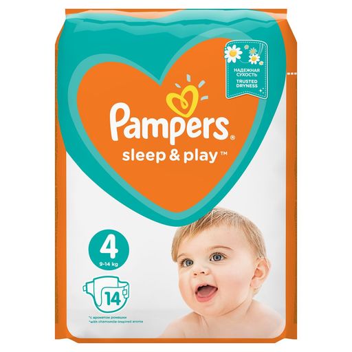 Pampers Sleep&Play Подгузники детские, р. 4, 9-14 кг, 14 шт.