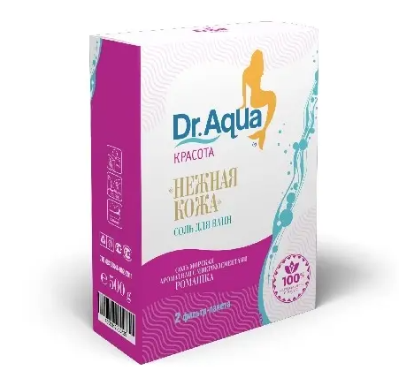 Dr Aqua Соль морская лечебные травы Ромашка, 500 г, 2 шт.