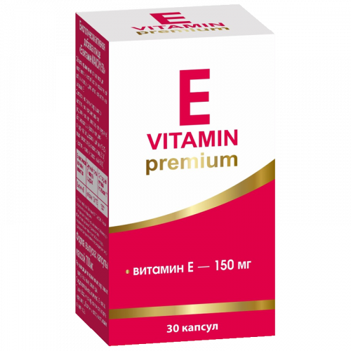 Витамин Е Премиум, 150 мг, капсулы, 30 шт.