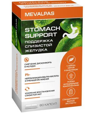 Мевалпас Комплекс для поддержки слизистой желудка, капсулы, 60 шт.