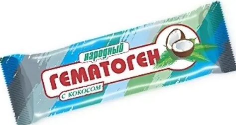 Гематоген народный с кокосом, плитка, 40 г, 1 шт.