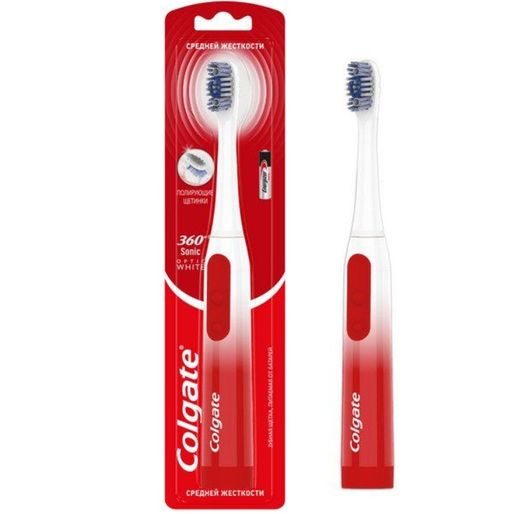Colgate 360 Optic White Зубная щетка электрическая средняя, щетка зубная, 1 шт.