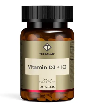 Tetralab Витамин D3 плюс K2, таблетки, покрытые оболочкой, 60 шт.