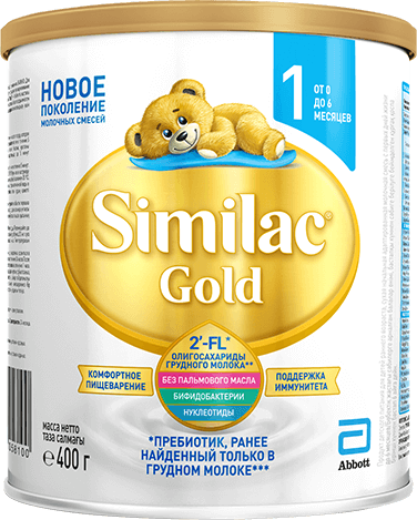 Similac Gold 1, для детей с рождения, смесь молочная сухая, 400 г, 1 шт.