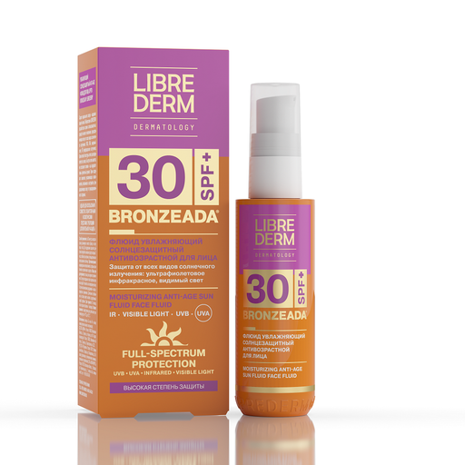 Librederm Bronzeada Флюид для лица солнцезащитный SPF30, 50 мл, 1 шт.