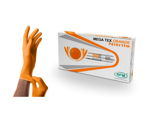 SFM Nitrile Mega Tex Перчатки нитриловые текстурированные, S, перчатки неопудренные нестерильные, 50 шт.